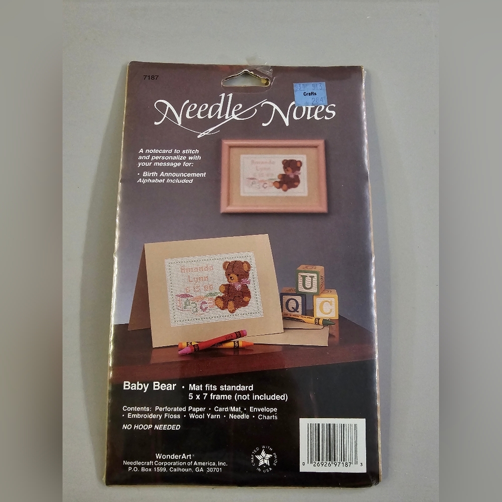 Needle Notes Baby Bear Cross Stitch Kit